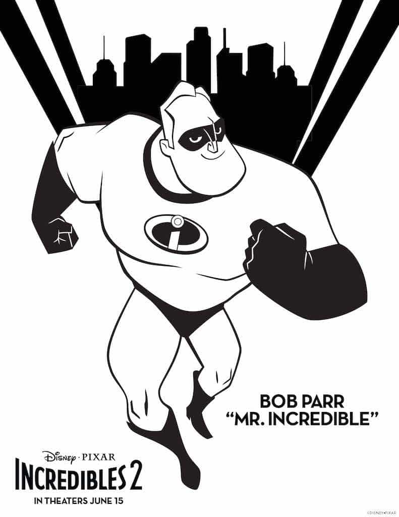 Incredibles 2 Free Printable Coloring Sheets